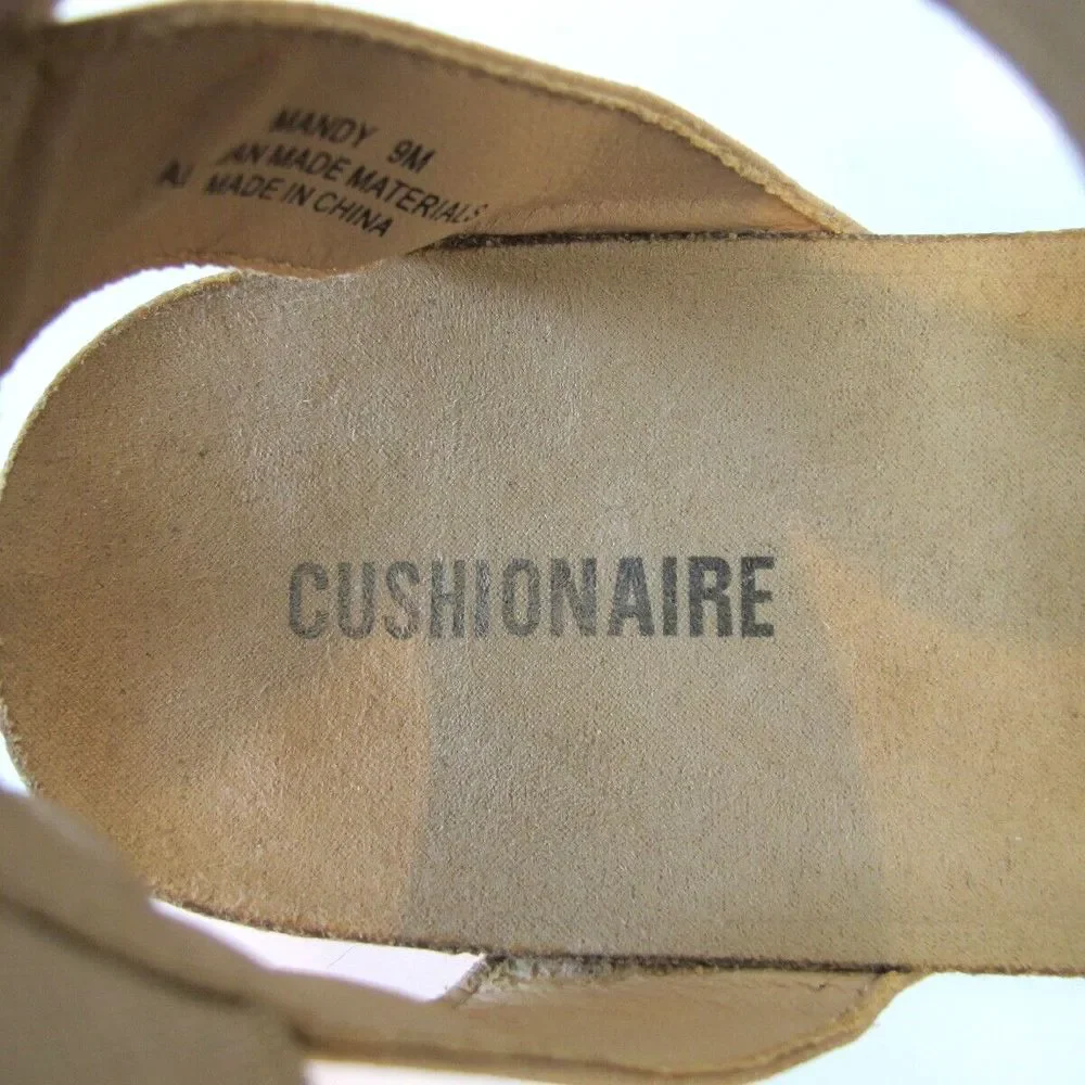 Cushionaire Mandy Elastic Nude Sandals Woman's Size 9 Summer Comfort‎